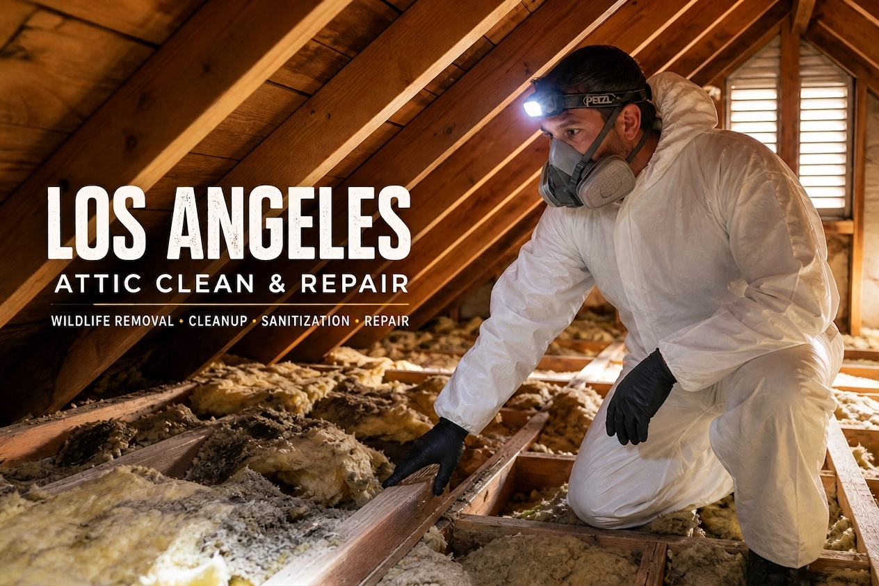 Property cleanup support after wildlife or pigeon contamination in Los Angeles
