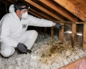 inspecting contaminated insulation and entry points